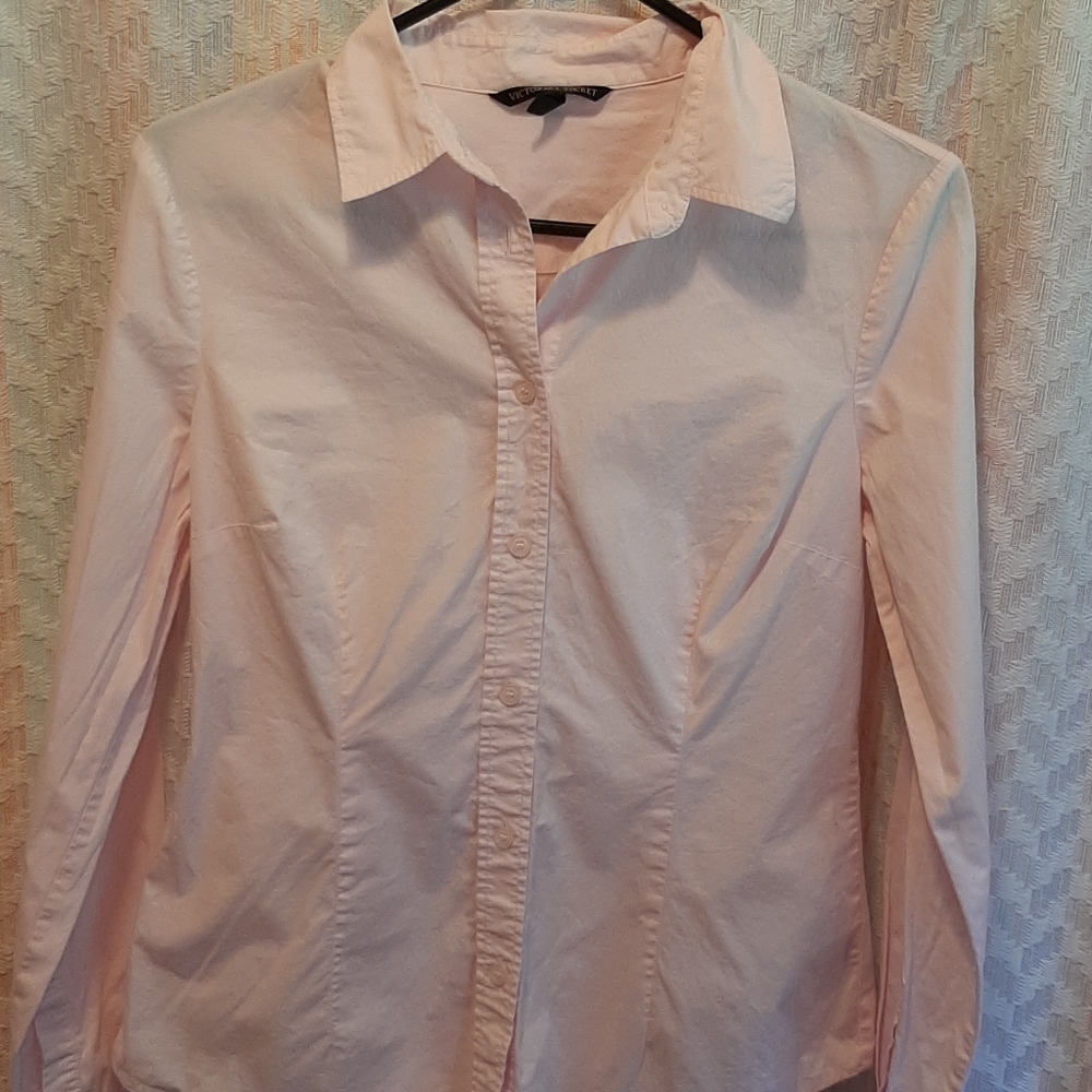 Victoria Secret Career Wear Pink Tailored Fit Button Down